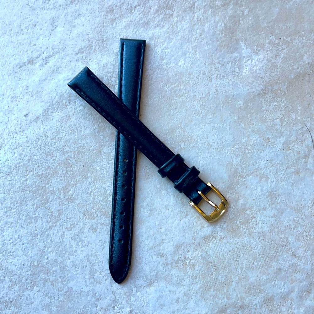 Watch band Spidel 12mm black leather band